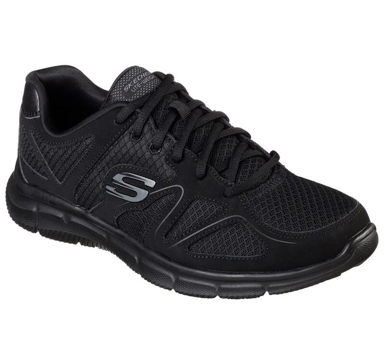 Skechers Herr Svarta Sneakers - Satisfaction - Flash Point - Sverige (LKDEI-1832)